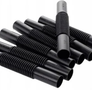 Czarna złączka karbowana łącznik ZCL-16 do rur RL i peszeli