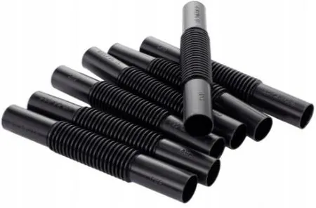 Czarna złączka karbowana łącznik ZCL-16 do rur RL i peszeli